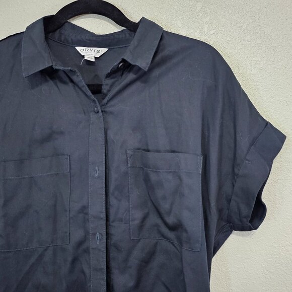 Orvis Size Small Womens Classic Collection Button Down Shirt Dress Short Sleeve - Picture 3 of 16